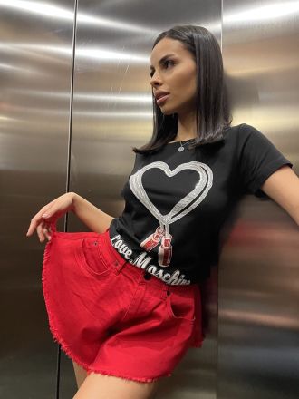 Тениска Heart black