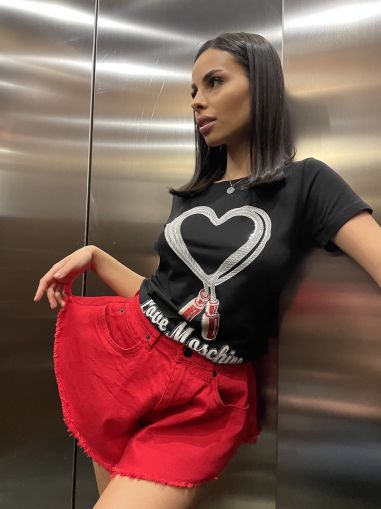 Тениска Heart black