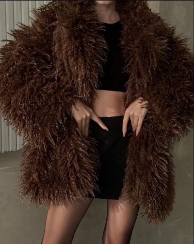 Палто Hilda short brown