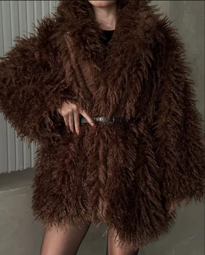 Палто Hilda short brown