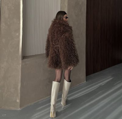 Палто Hilda short brown